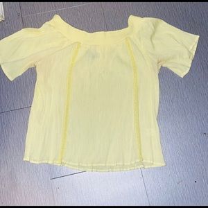 Strapless yellow top